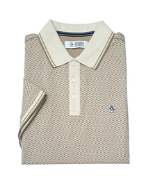 Original Penguin Allover Mini Jacquard Polo Shirt - Birch