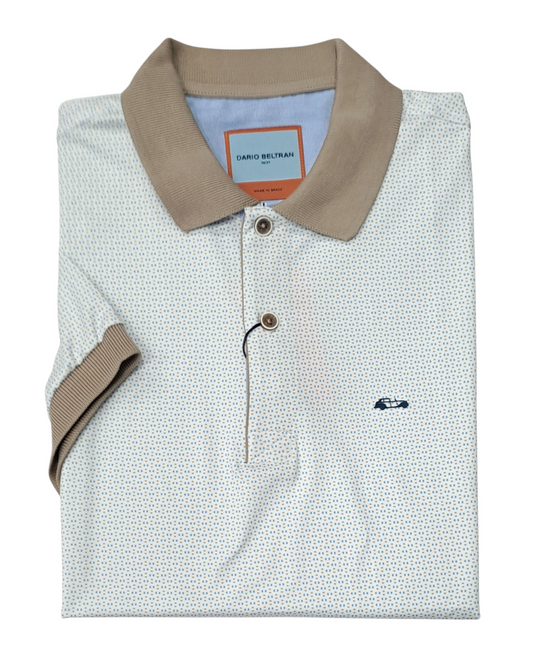 Dario Beltran Short Sleeve Polo - Beige