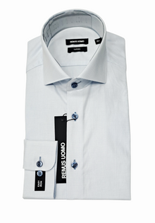 Remus Uomo Tapered Long Sleeve Formal Shirt - Light Blue
