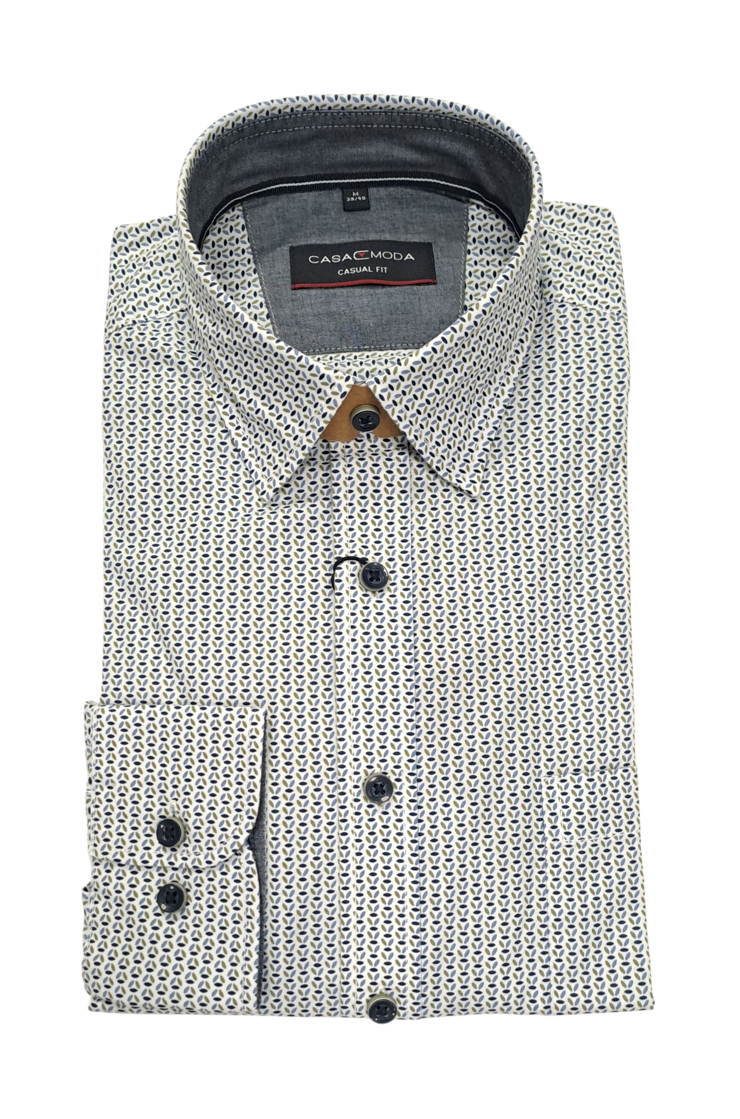 Casa Moda Long Sleeve Casual Shirt - Green/Blue