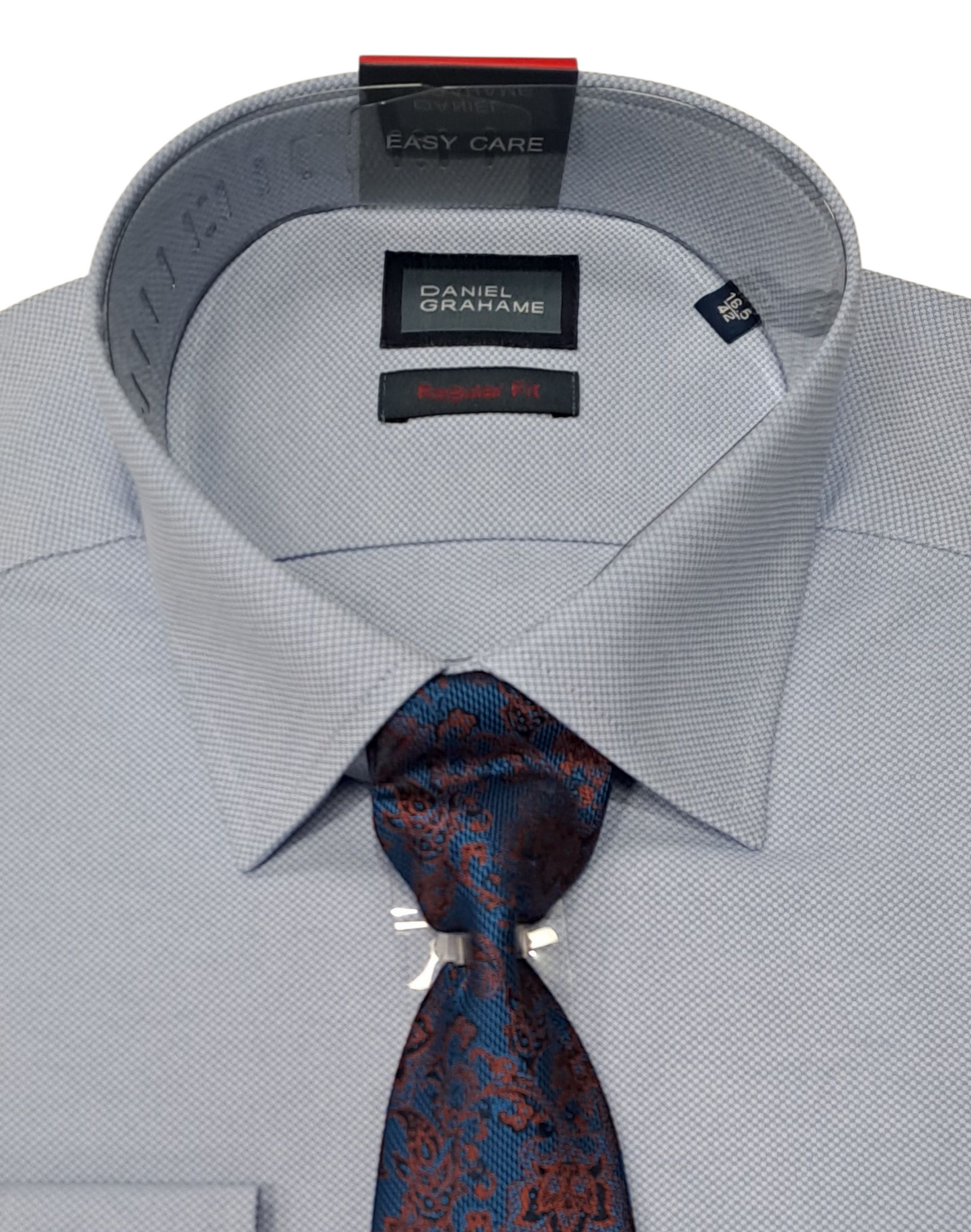 Daniel Grahame Regular Fit Long Sleeve Formal Shirt & Tie - Sky Blue