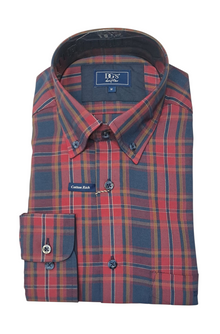 Daniel Grahame Checkered Long Sleeve Casual Shirt - Red