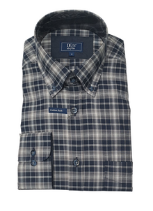 Daniel Grahame Checkered Long Sleeve Casual Shirt - Navy/Grey