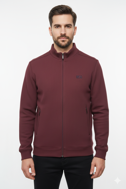 Dario Beltran Full Zip Cardigan - Dark Red