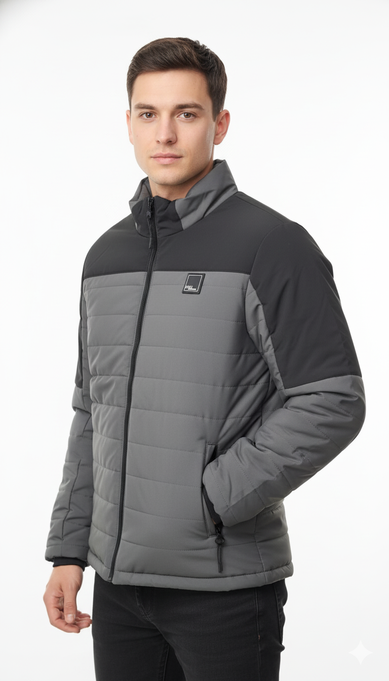 Diesel Jonas Quilted Casual Jacket - Black/Grey