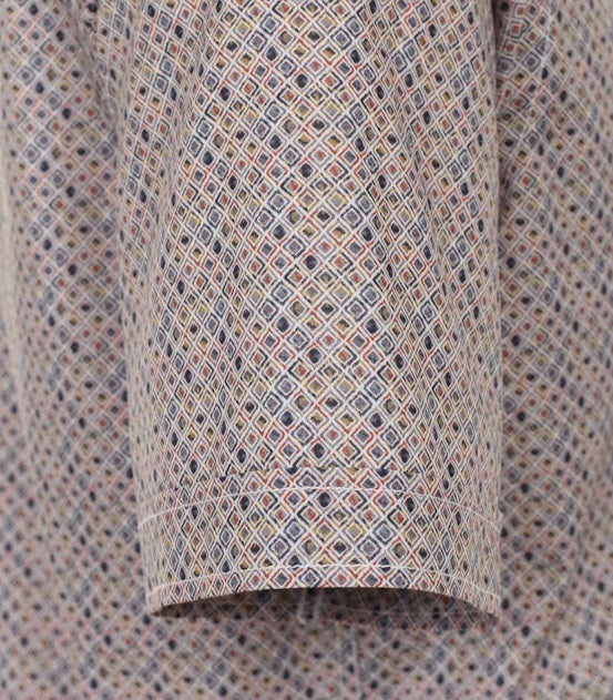 Casa Moda Diamond Print Short Sleeve Shirt - Navy/Gold