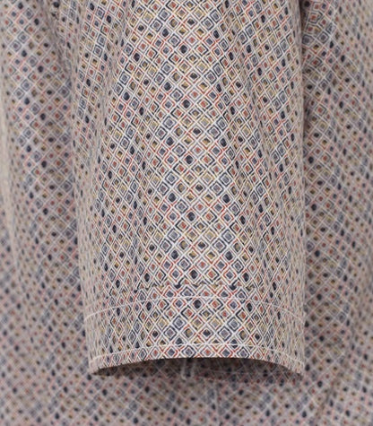 Casa Moda Diamond Print Short Sleeve Shirt - Navy/Gold