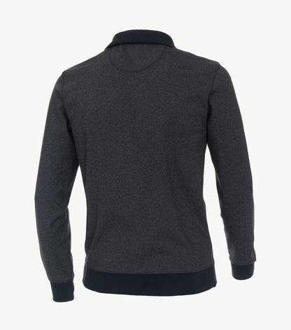 Casa Moda Troyer Half Zip Sweatshirt 105 - Grey/Navy