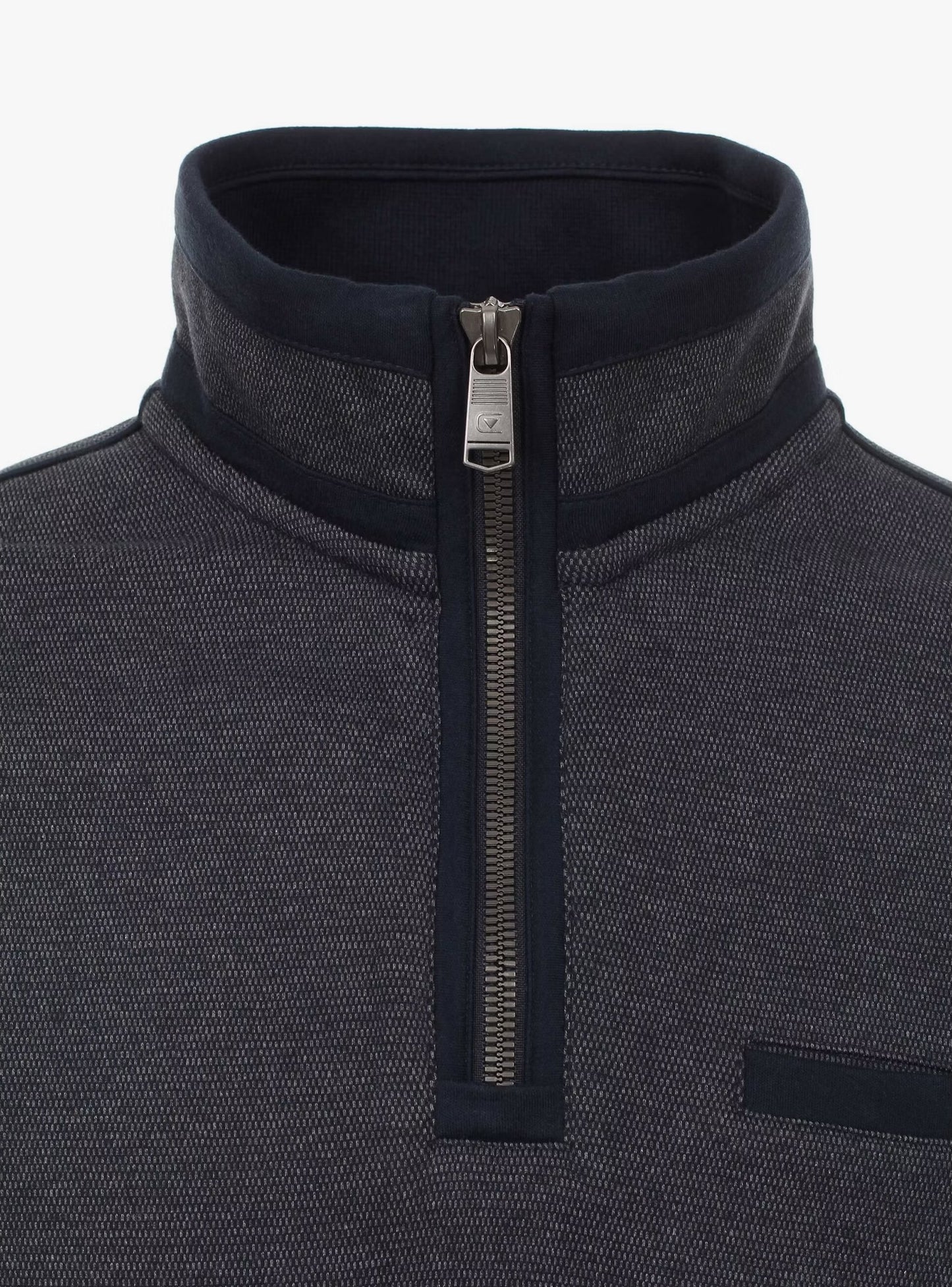 Casa Moda Troyer Half Zip Sweatshirt 105 - Grey/Navy