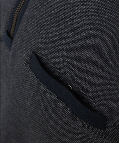 Casa Moda Troyer Half Zip Sweatshirt 105 - Grey/Navy