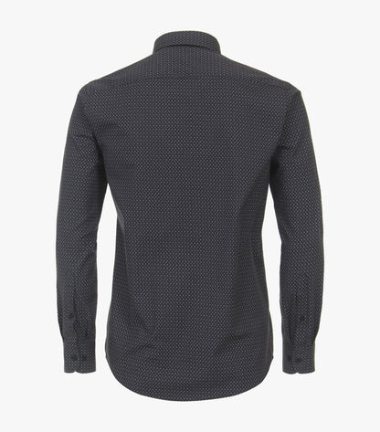 Casa Moda Long Sleeve Diamond Print Casual Shirt 750 - Black/Grey