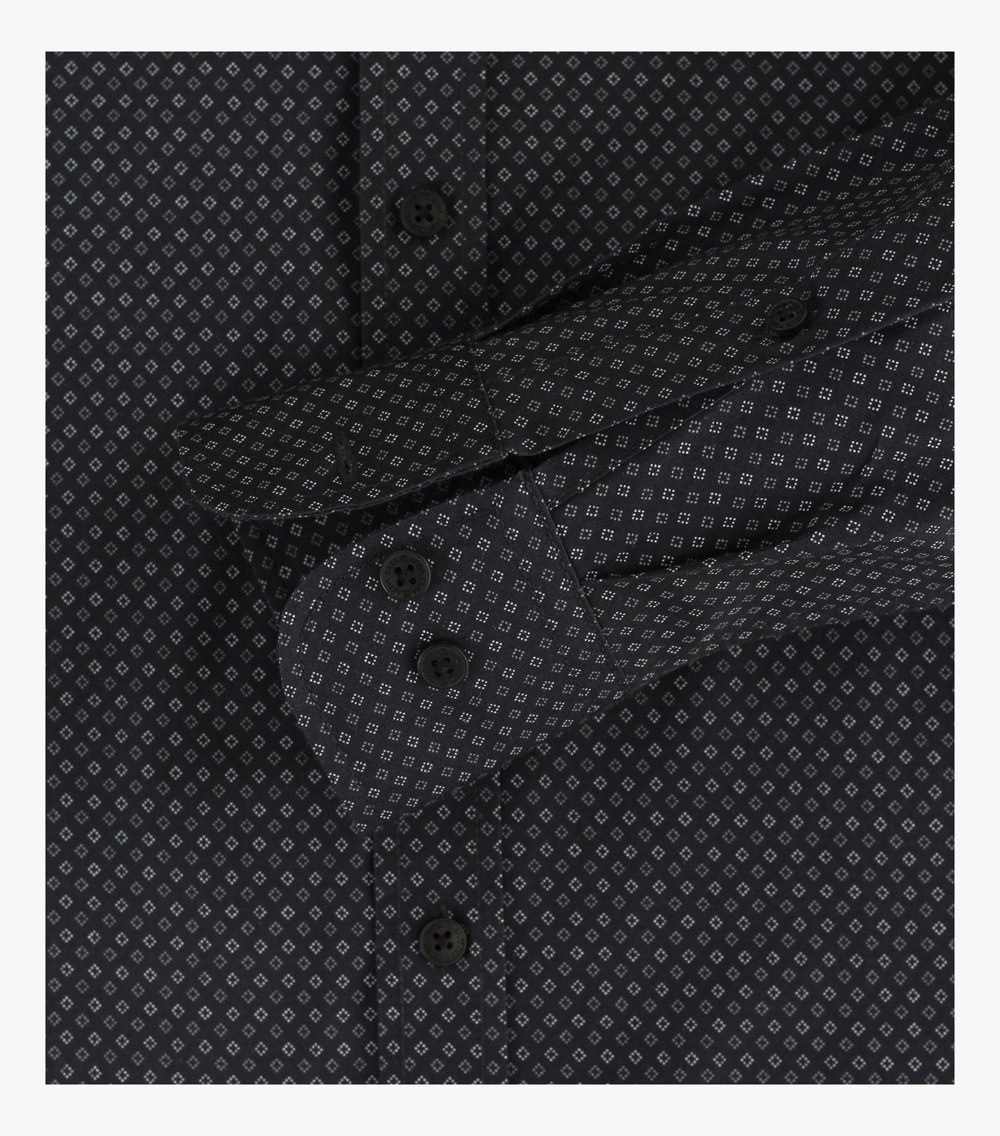 Casa Moda Long Sleeve Diamond Print Casual Shirt 750 - Black/Grey