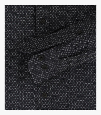 Casa Moda Long Sleeve Diamond Print Casual Shirt 750 - Black/Grey