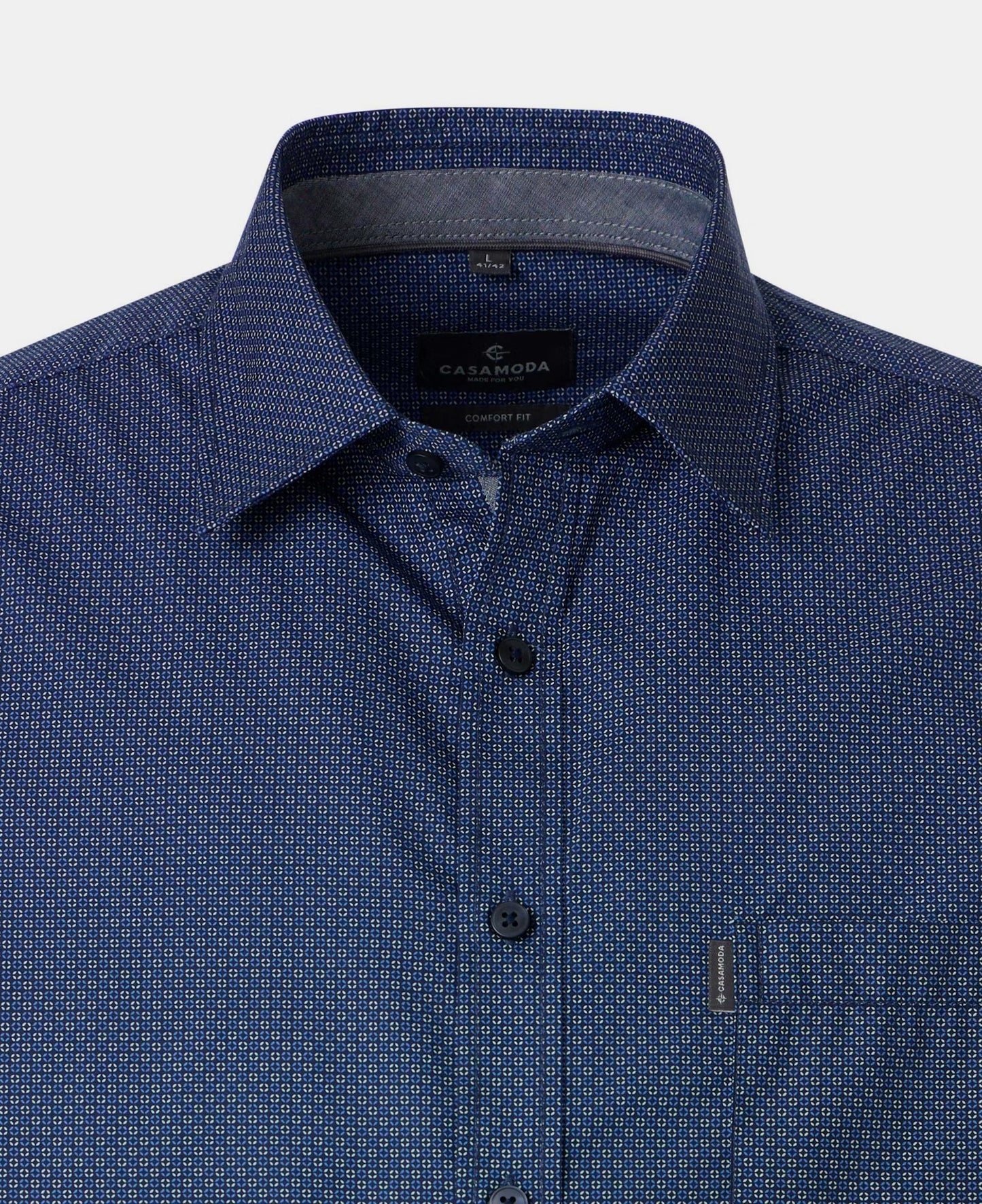 Casa Moda Short Sleeve Casual Shirt 100 - Blue