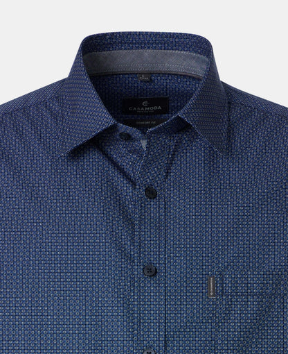 Casa Moda Short Sleeve Casual Shirt 100 - Blue
