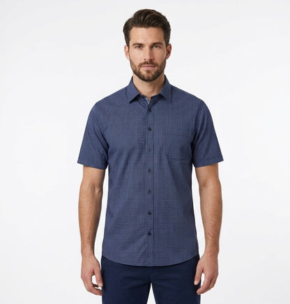 Casa Moda Short Sleeve Casual Shirt 100 - Blue