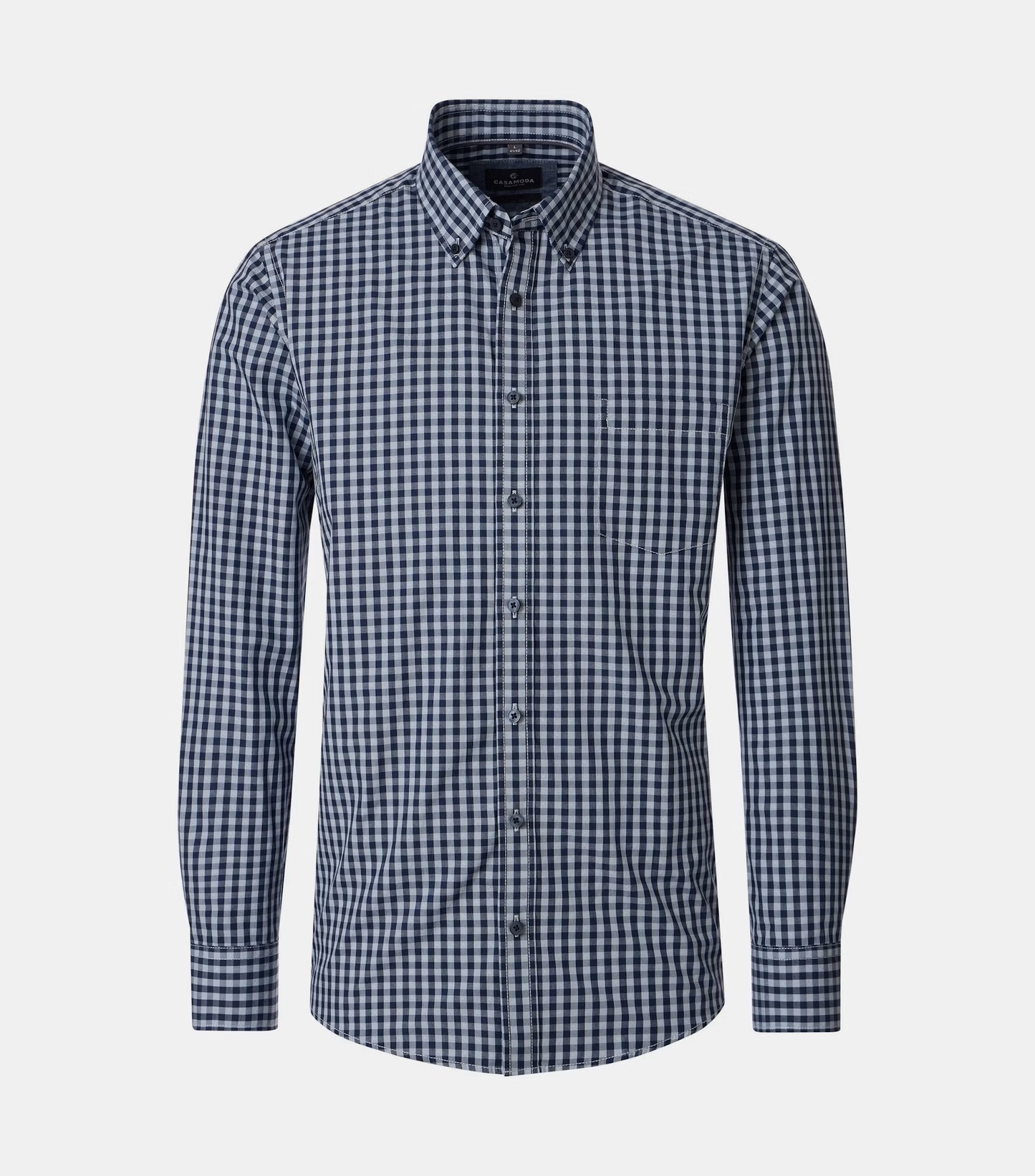 Casa Moda Casual Fit Long Sleeve Check Shirt - Blue