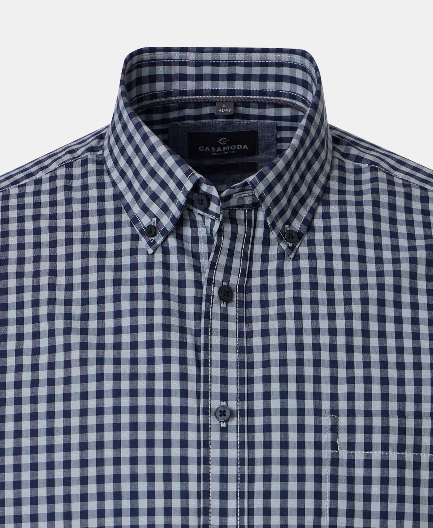 Casa Moda Casual Fit Long Sleeve Check Shirt - Blue