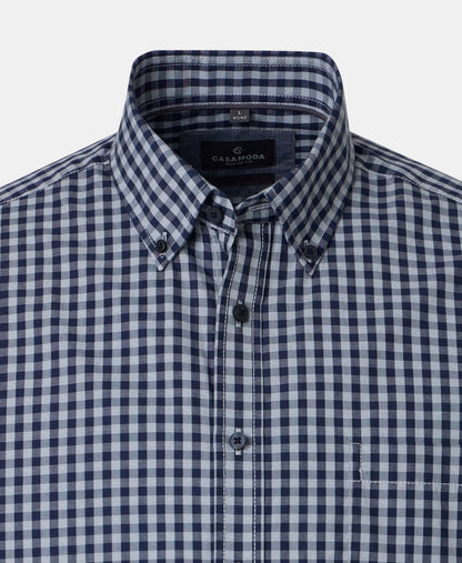 Casa Moda Casual Fit Long Sleeve Check Shirt - Blue