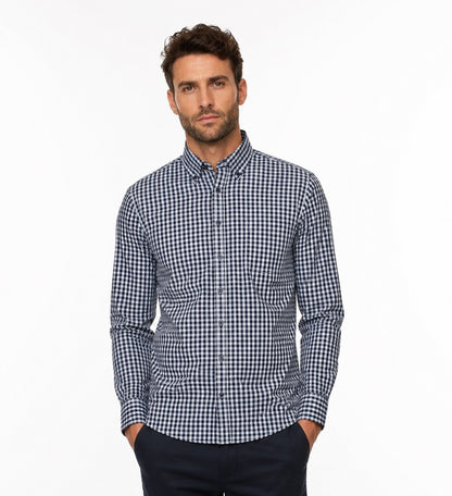Casa Moda Casual Fit Long Sleeve Check Shirt - Blue