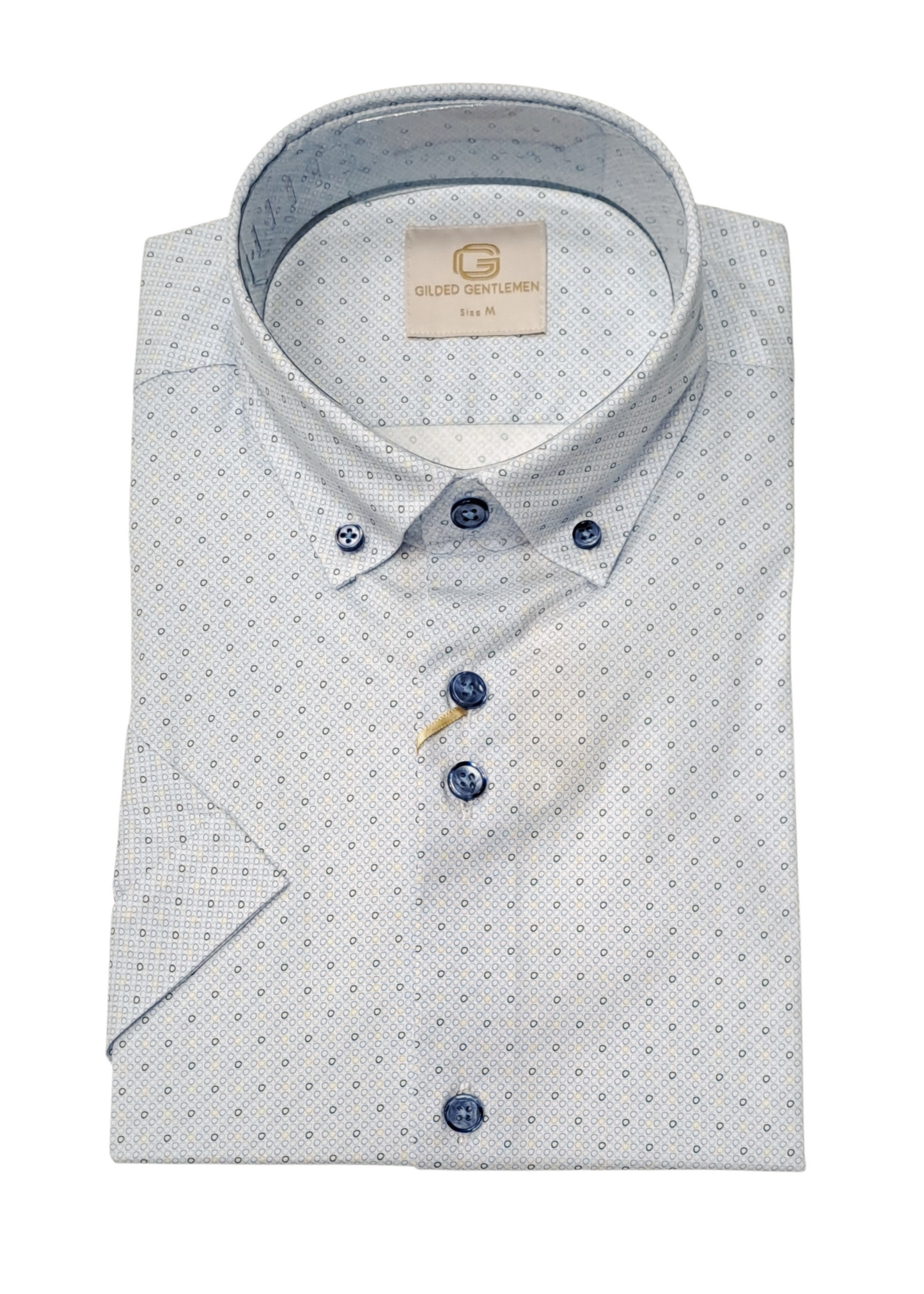 Gilded Gentlemen Short Sleeve Casual Shirt - 13 Blue