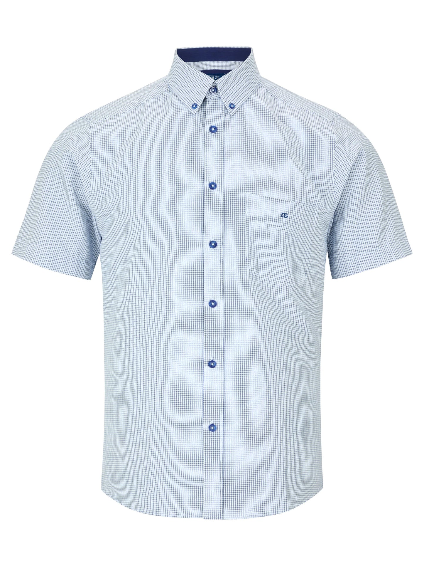Daniel Grahame Short Sleeve Casual Check Shirt - Navy