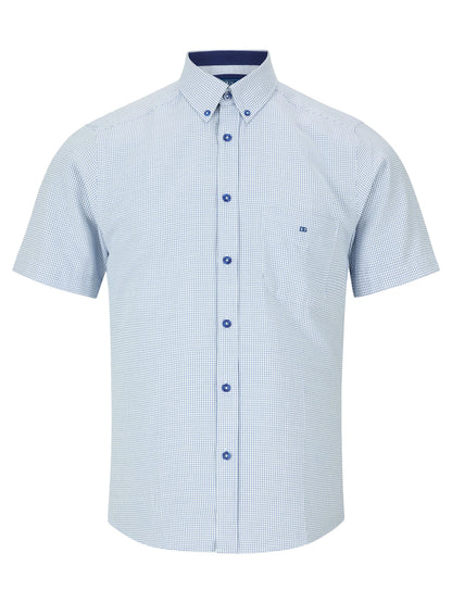 Daniel Grahame Short Sleeve Casual Check Shirt - Navy