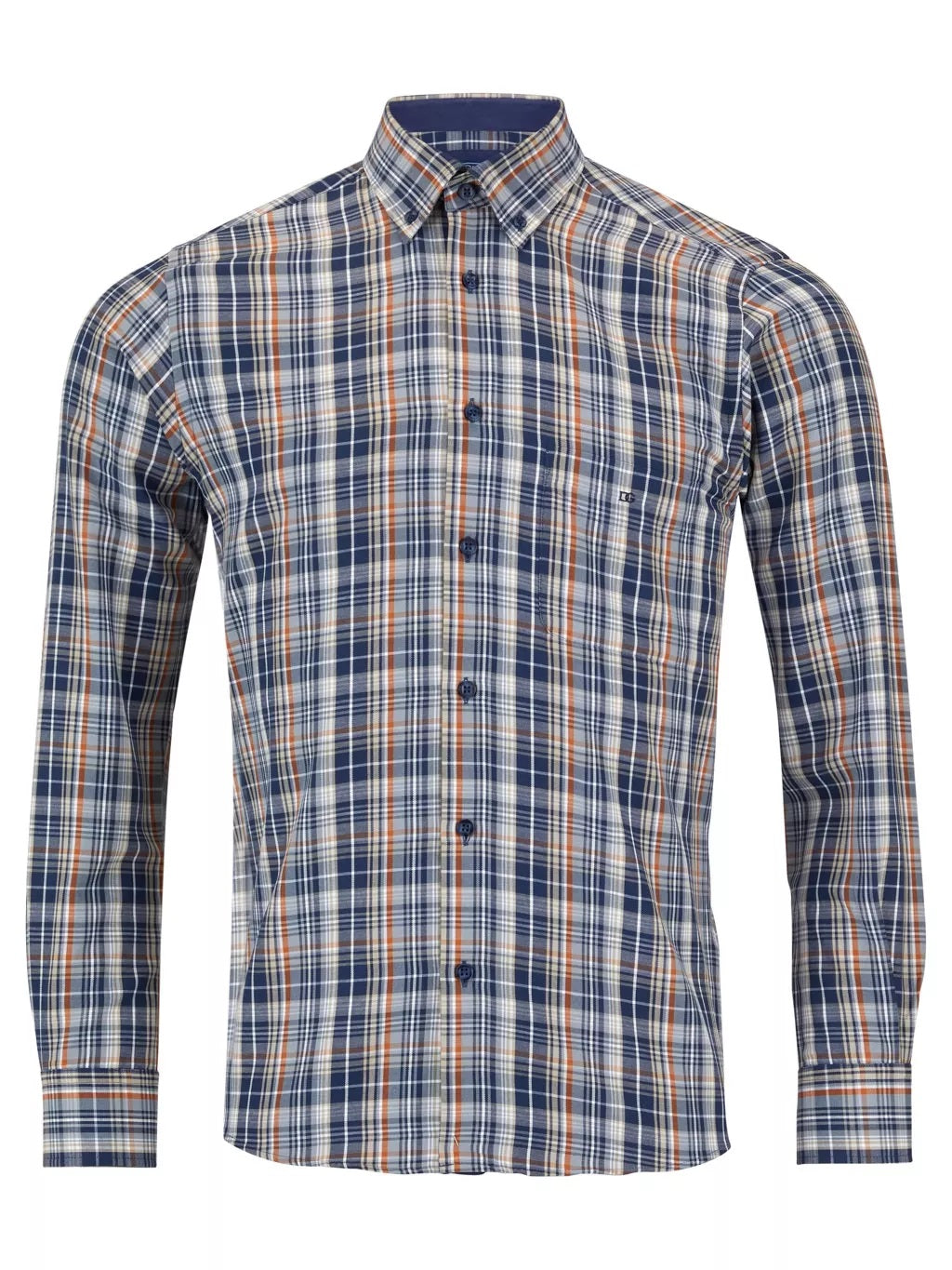 Daniel Grahame Checkered Long Sleeve Casual Shirt - Dark Blue