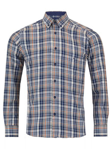Daniel Grahame Checkered Long Sleeve Casual Shirt - Dark Blue