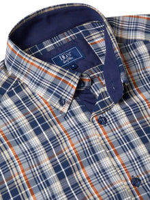 Daniel Grahame Checkered Long Sleeve Casual Shirt - Dark Blue