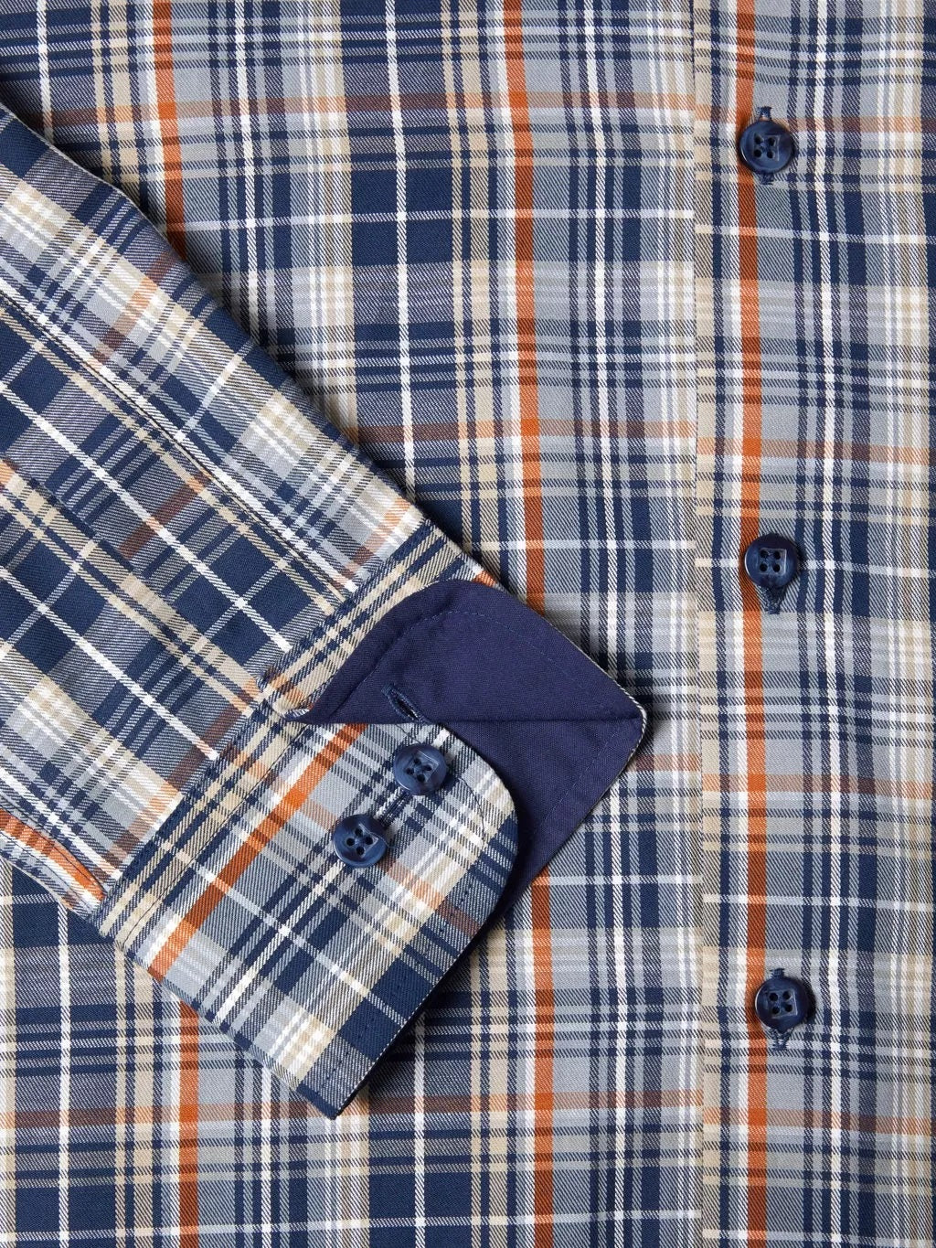 Daniel Grahame Checkered Long Sleeve Casual Shirt - Dark Blue