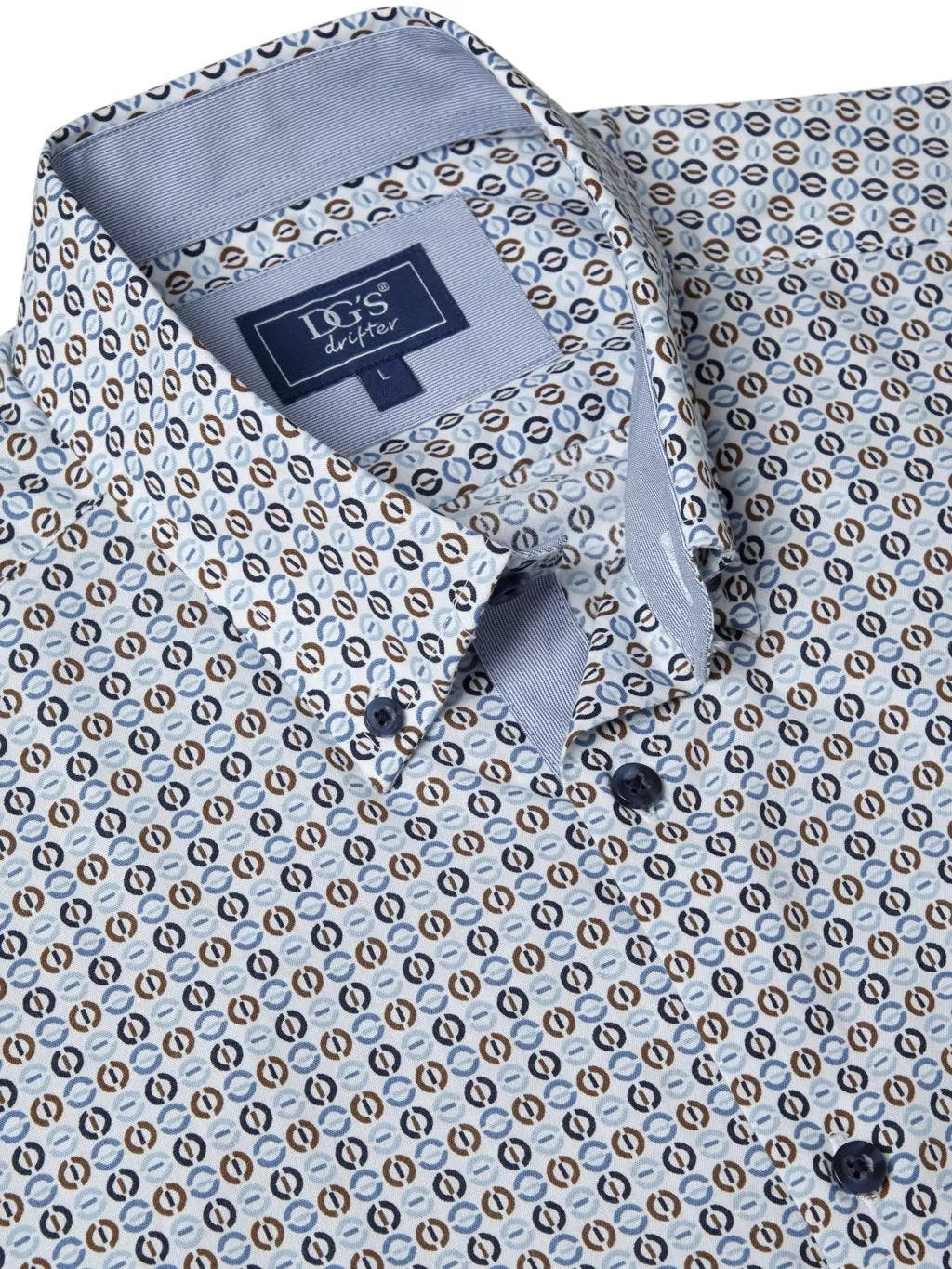 Daniel Grahame Long Sleeve Casual Shirt - Blue/White