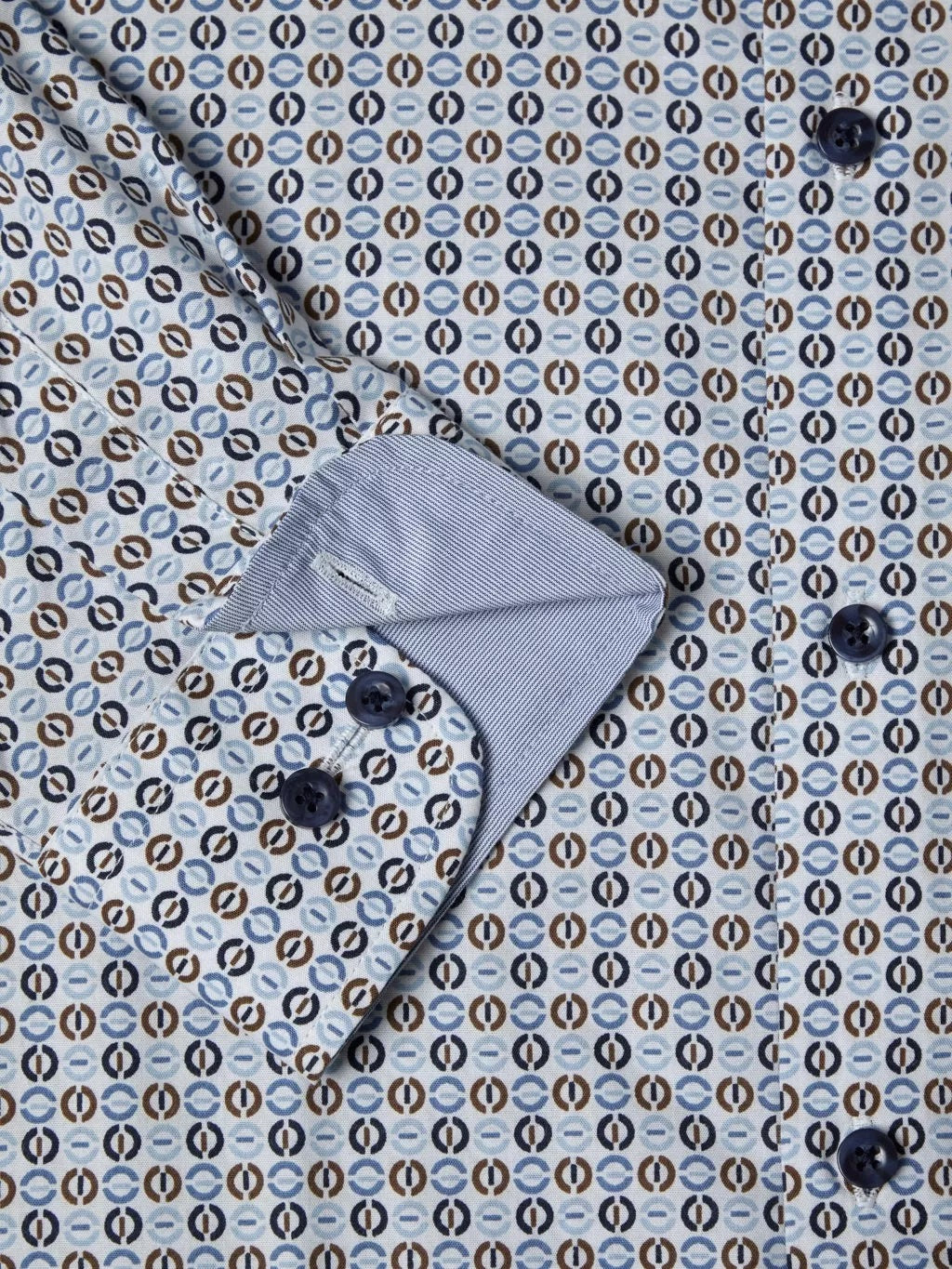 Daniel Grahame Long Sleeve Casual Shirt - Blue/White