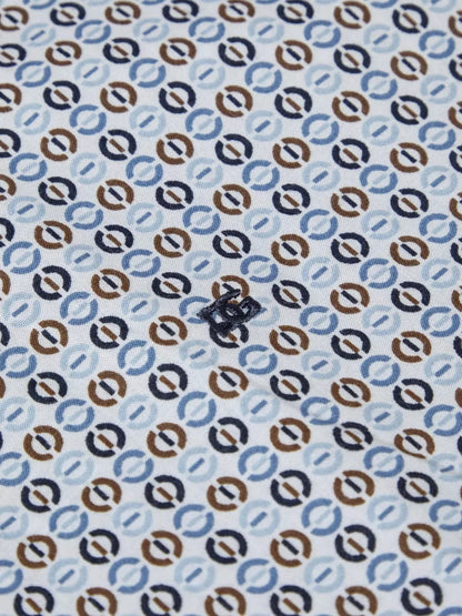 Daniel Grahame Long Sleeve Casual Shirt - Blue/White