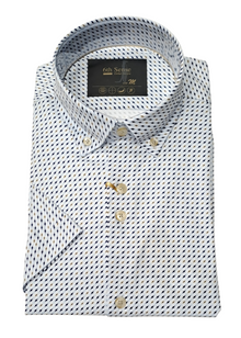 6th Sense Performance Short Sleeve Casual Shirt - 19 White/Beige