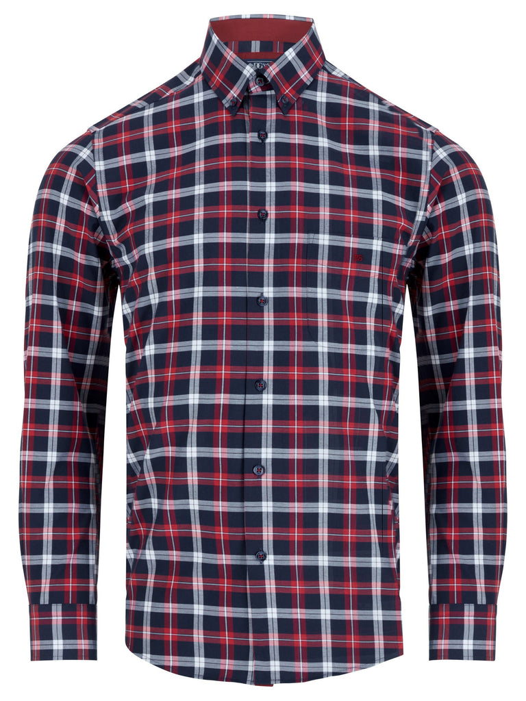 Daniel Grahame Checkered Long Sleeve Casual Shirt - Red