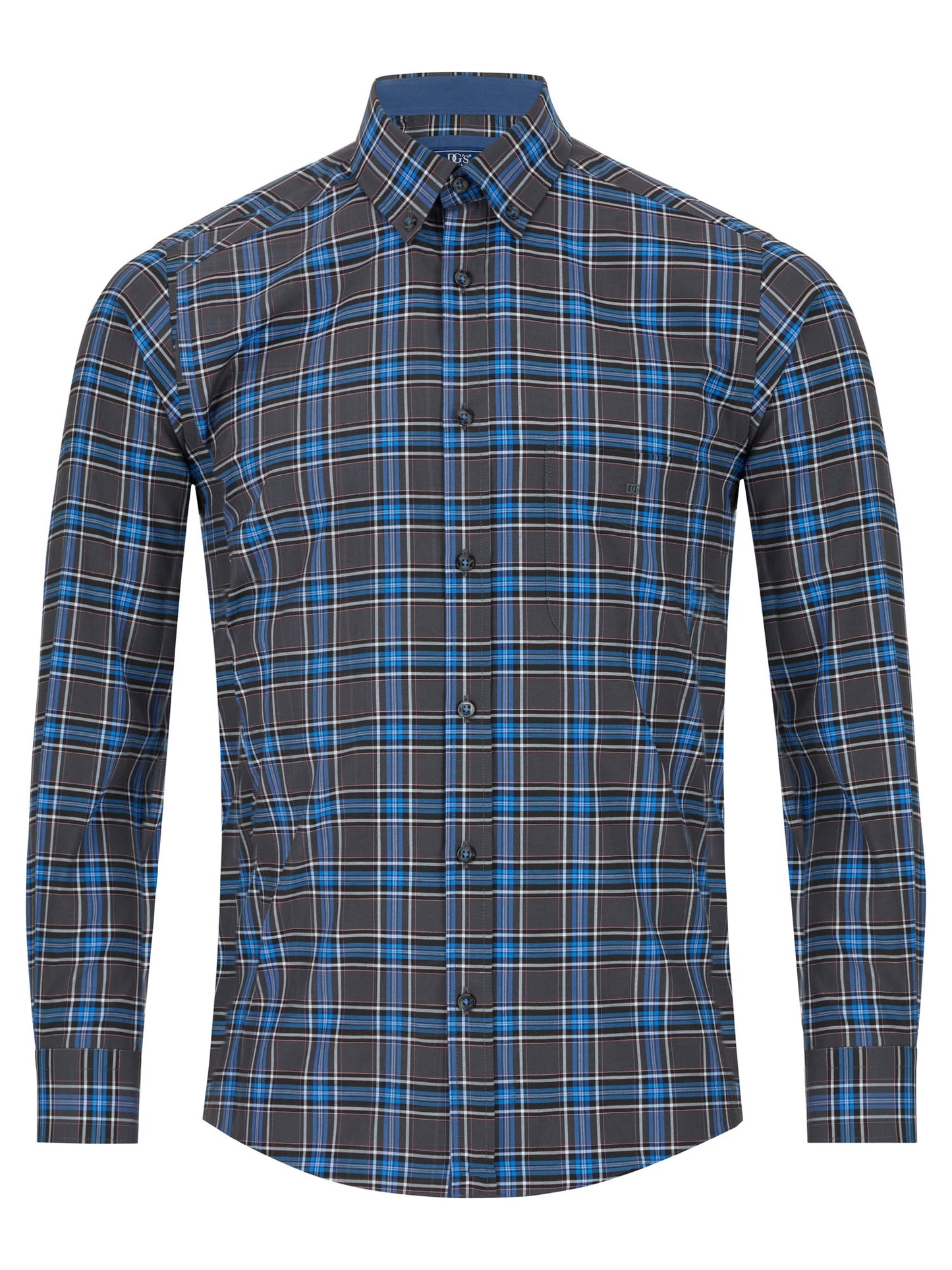 Daniel Grahame Checkered Long Sleeve Casual Shirt - Blue