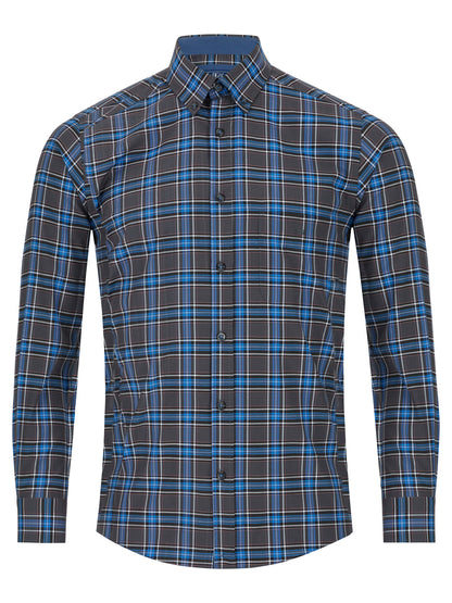 Daniel Grahame Checkered Long Sleeve Casual Shirt - Blue