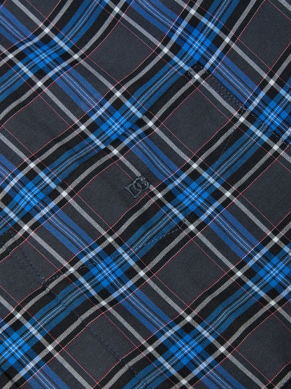 Daniel Grahame Checkered Long Sleeve Casual Shirt - Blue