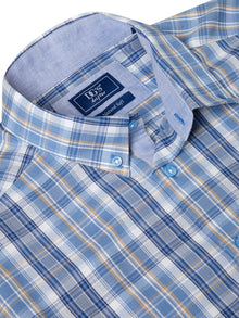 Daniel Grahame Checkered Long Sleeve Casual Shirt - Sky Blue