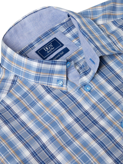 Daniel Grahame Checkered Long Sleeve Casual Shirt - Sky Blue