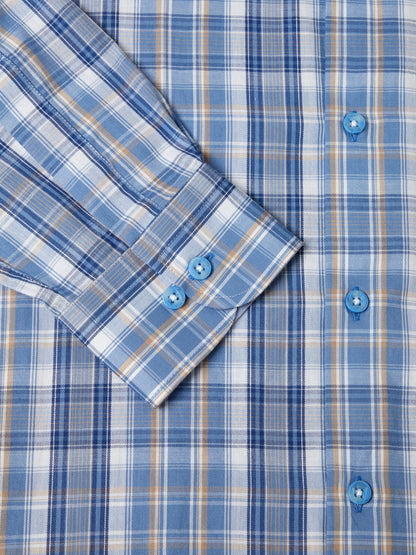 Daniel Grahame Checkered Long Sleeve Casual Shirt - Sky Blue