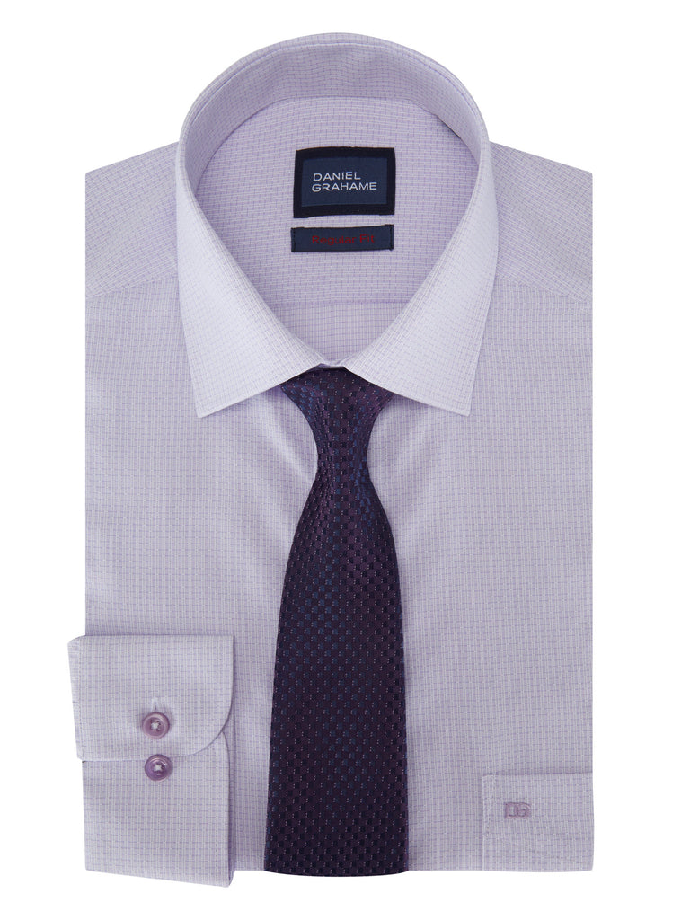 Daniel Grahame Gordon Long Sleeve Formal Shirt & Tie - Lilac