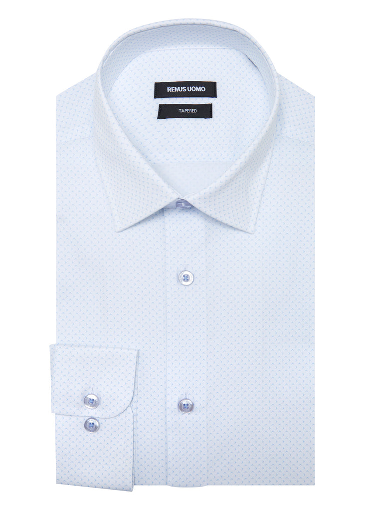 Remus Uomo Seville Long Sleeve Formal Shirt - White/Blue