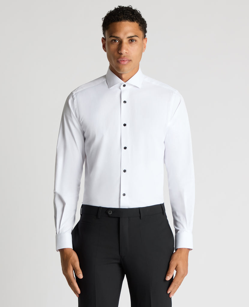 Remus Uomo Seville Long Sleeve Formal Shirt With Stretch - White