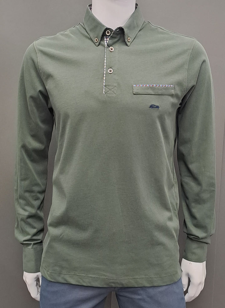 Dario Beltran Long Sleeve Polo Shirt 631 - Green