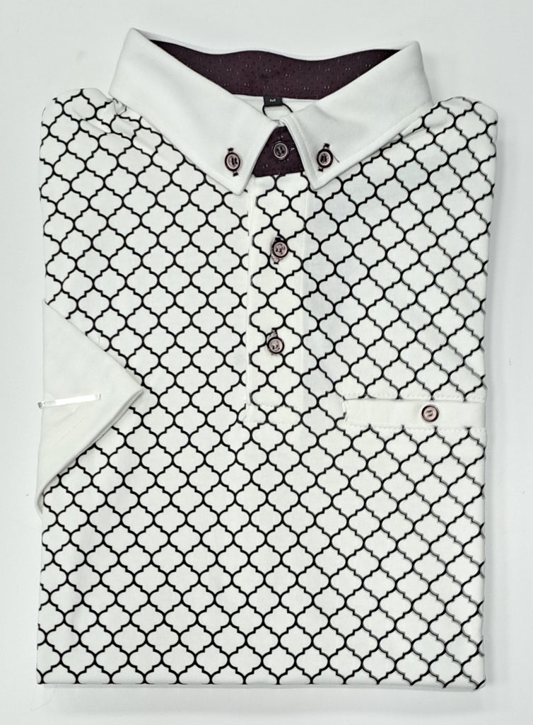 Spectre Jackson Short Sleeve Printed Polo Shirt - Bone