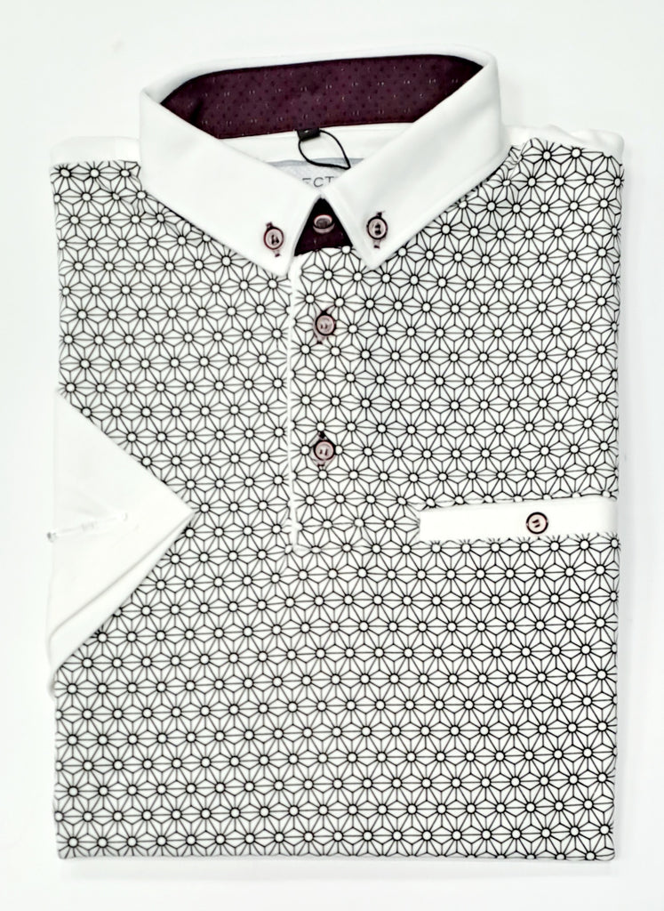 Spectre Carter Short Sleeve Printed Polo Shirt - Bone