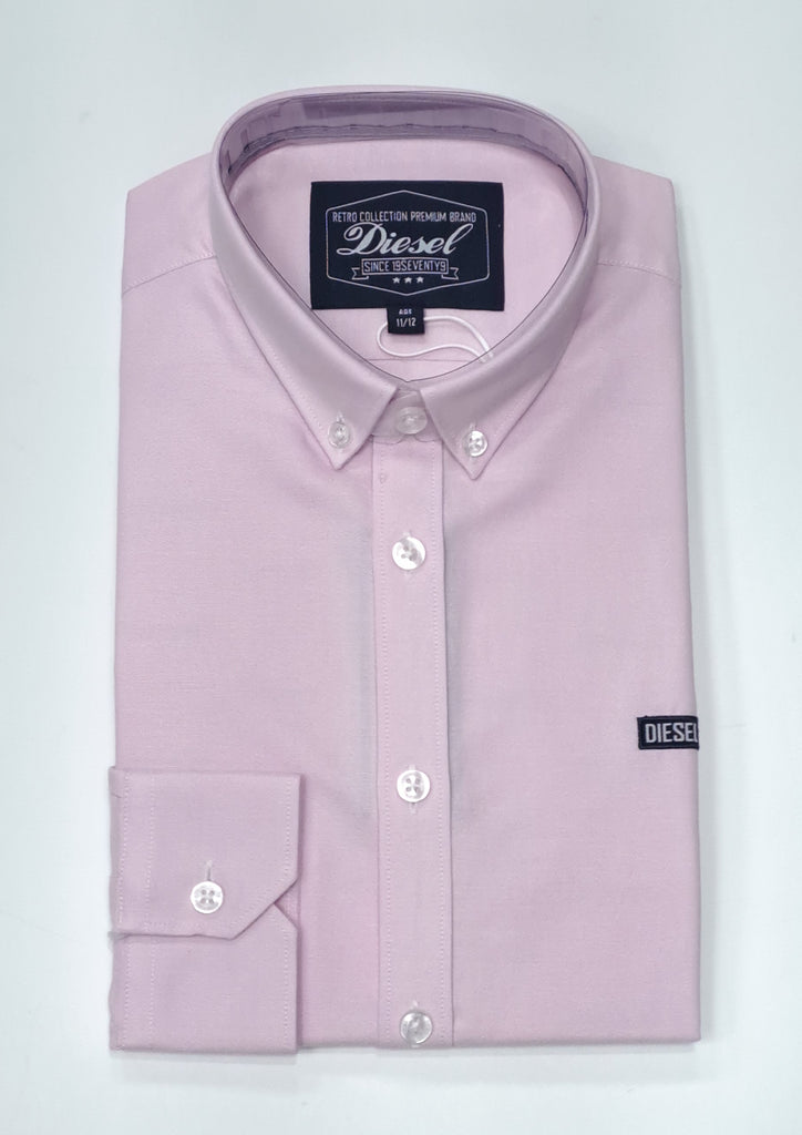 Boys Diesel Keane Oxford Casual Shirt - Pink