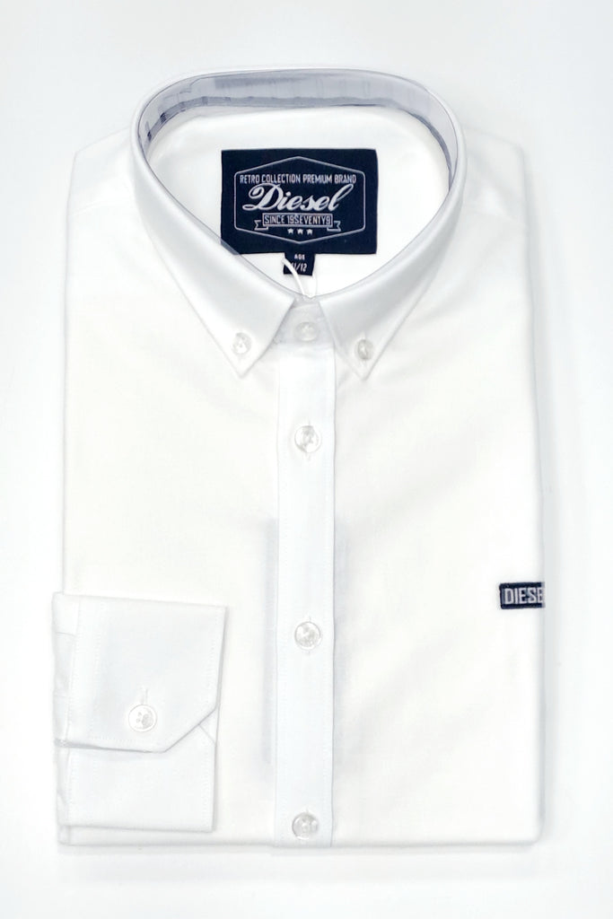 Boys Diesel Keane Oxford Casual Shirt - White